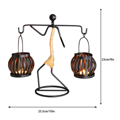 Hardworking Women-Inspired Metal Candle Holder – Decorative Candlestick with Rope Embellishment for Home, Wedding, and Event Centerpieces
